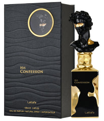 Lattafa His Confession includes cedarwood, incense, amber for sophisticated grounding.