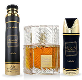 Lattafa Khamrah 100ml EDP bottle; ideal for daily wear and evening transitions.