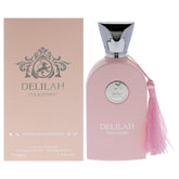 Lattafa Maison Alhambra Delilah bottle showcased, premium floral fragrance for women.