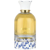 Lattafa Petra bottle on display, elegant Mediterranean-inspired scent for evenings.