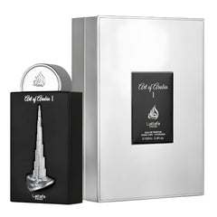 Lattafa Pride Art of Arabia I shelf display highlights long-lasting day-to-night versatility
