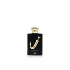 Lattafa Pride Ishq Al Shuyukh Gold bottle front shows premium unisex fragrance for daily wear