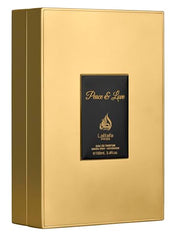 Lattafa Pride Peace & Love packaging box, premium gifting presentation.