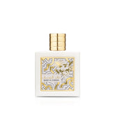 Lattafa Qaed Al Fursan Unlimited bottle front view shows citrus and vanilla for versatility