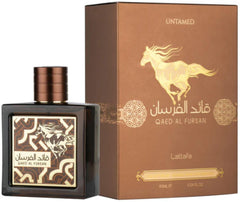Lattafa Qaed Al Fursan Untamed packaging-box communicates luxury while gifting or personal treat