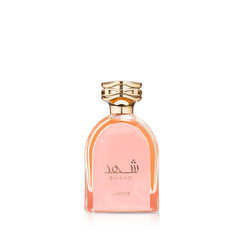 Lattafa Shahd pink bottle—elegant all-season fragrance for daily wear.
