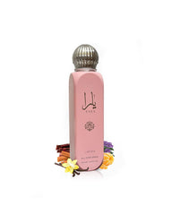 Lattafa Yara All Over Spray packaging shot highlighting elegant design and travel-friendly size