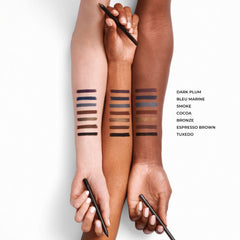 Laura Mercier Caviar Tightline Eyeliner Espresso Brown pencil on skin demonstrates smooth, precise line