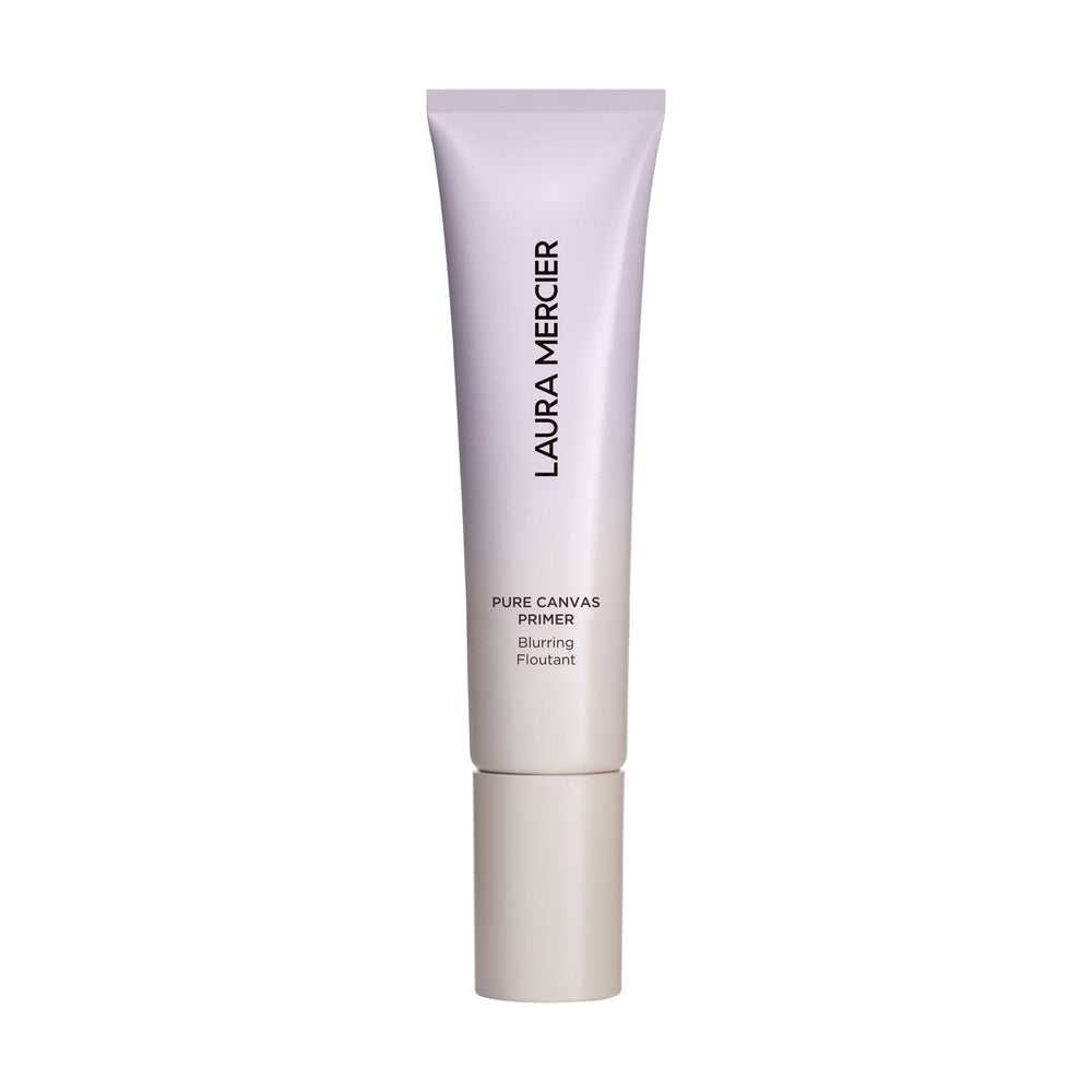 Laura Mercier Pure Canvas Primer bottle close-up shows pore-blurring and oil control