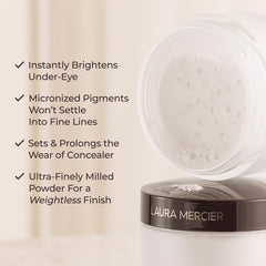 Laura Mercier Secret Brightening Powder translucent texture for seamless concealer setting