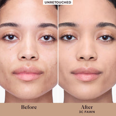 Laura Mercier tinted moisturizer swatch sheer to-light demonstrates buildable coverage.