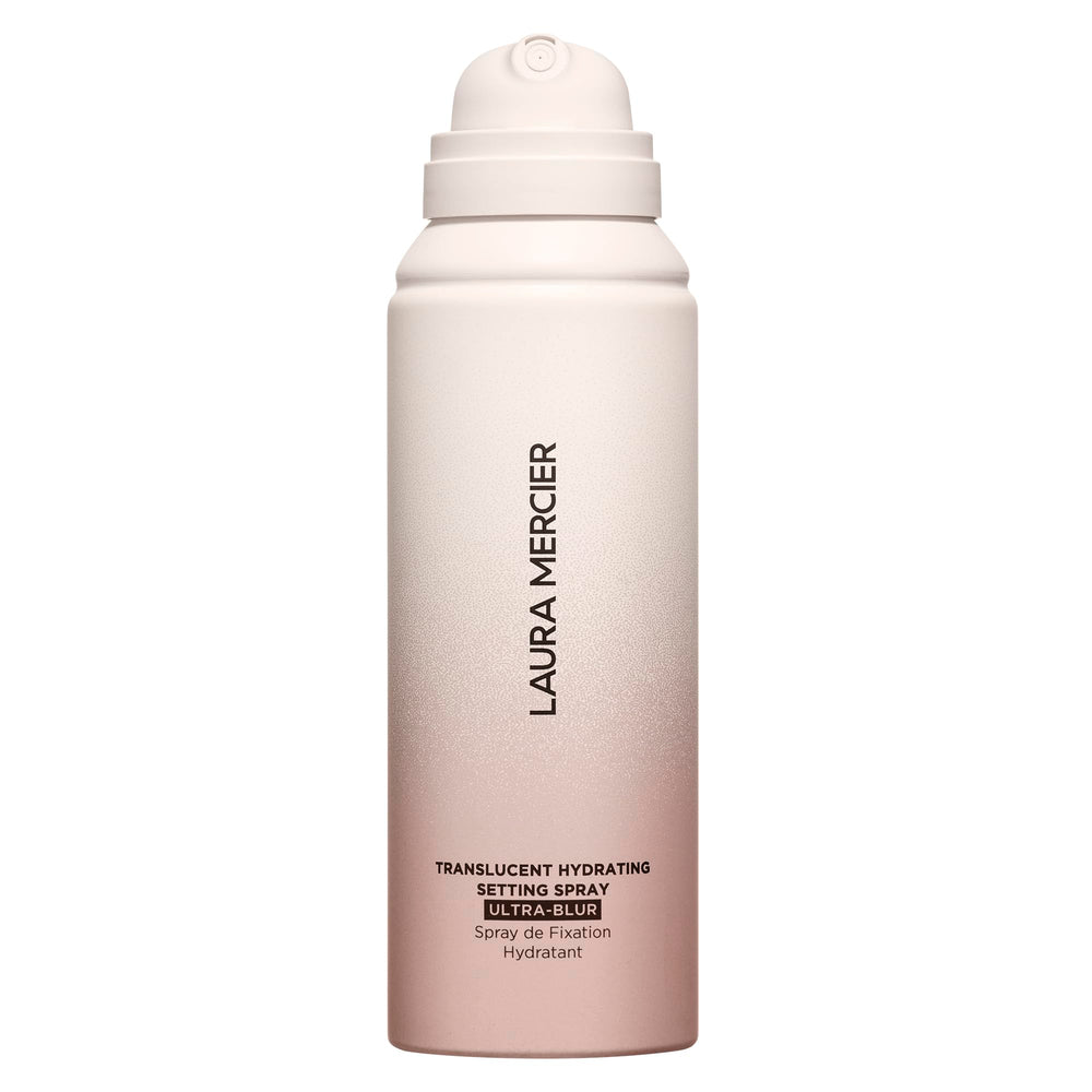 Laura Mercier Translucent Hydrating Setting Spray bottle closeup for lasting hydration