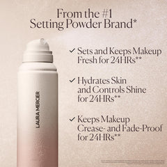Laura Mercier Translucent Hydrating Setting Spray micro-fine mist in action for even coverage