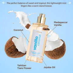 Lavanila Vanilla Coconut Mist on skin and hair offers light, non-greasy scent.