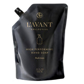 L'AVANT Collective refill pouch for hand soap reduces waste and enables easy refills.