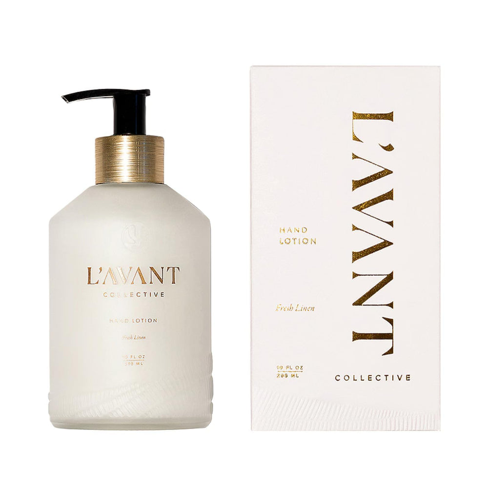 L'AVANT Collective luxury hand lotion bottle delivers premium hydration for dry hands