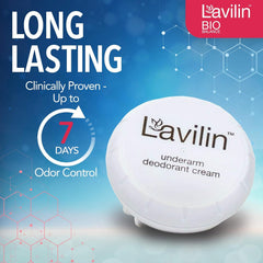 Lavilin Underarm Deodorant Cream on skin demonstrates gentle glide and comfort.