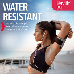 Lavilin packaging highlights aluminum- and alcohol-free formula for sensitive underarm skin.