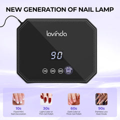 Lavinda 54W nail lamp auto sensor activates with hand-in for hands-free curing