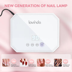 Lavinda 54W UV nail lamp digital display ensures precise timing for consistent results.