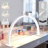 Lavinda large half moon nail desk light delivers 180-degree illumination for precise work.