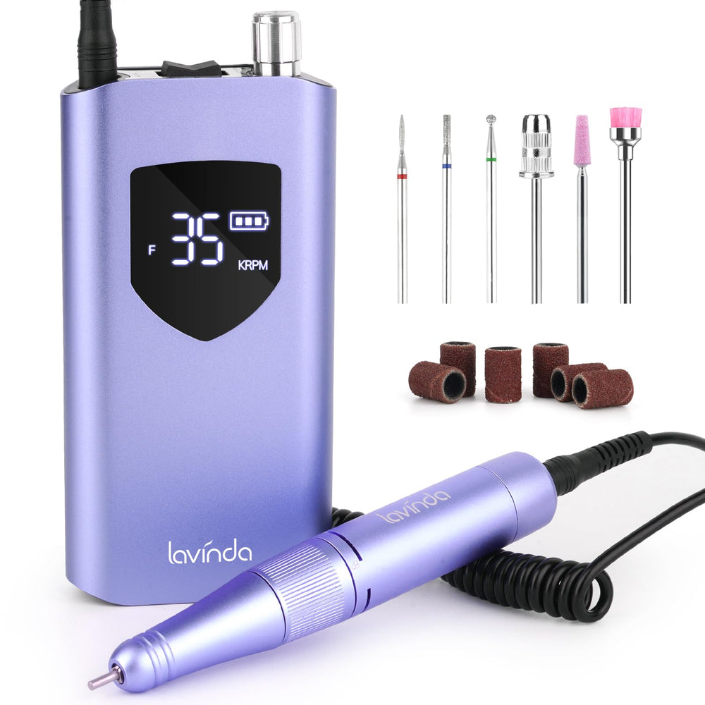 Lavinda nail drill 35000rpm compact head for precise acrylic shaping.