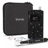 Lavinda nail drill black rhinestones closeup for stylish, salon-ready detailing