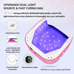 Lavinda UV Nail Lamp cordless-use demonstrates portable, battery-powered curing anywhere