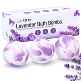 Lavivio Lavender Bath Bombs packaging shows gift-ready presentation for indulgent spa moments