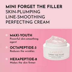 Lawless Forget the Filler mini cream texture swatch showing velvety finish and hydration