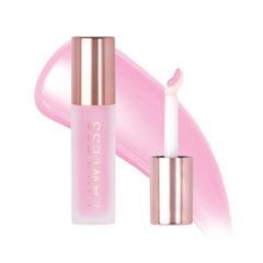 Lawless Forget the Filler gloss bottle in Strawberry Milkshake shows hydrating shine for fuller-looking lips.