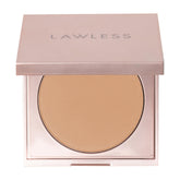 LAWLESS talc-free skin smoothing powder tin close-up showing smooth texture
