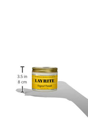 Layrite Original Pomade close-up highlighting vanilla fragrance for daily grooming.