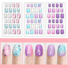 Laza pre-glue full-cover nails closeup with smooth finish.