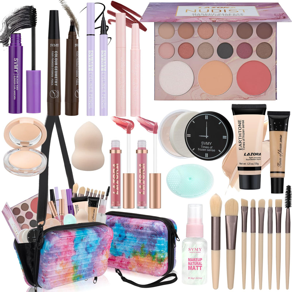 LAZORA makeup palette compact with versatile shades for customizable day-to-night looks.
