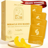 LE GUSHE gold under-eye patches box front for quick puffiness relief