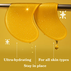 LE GUSHE gold under-eye patches open pack ready for on-the-go use