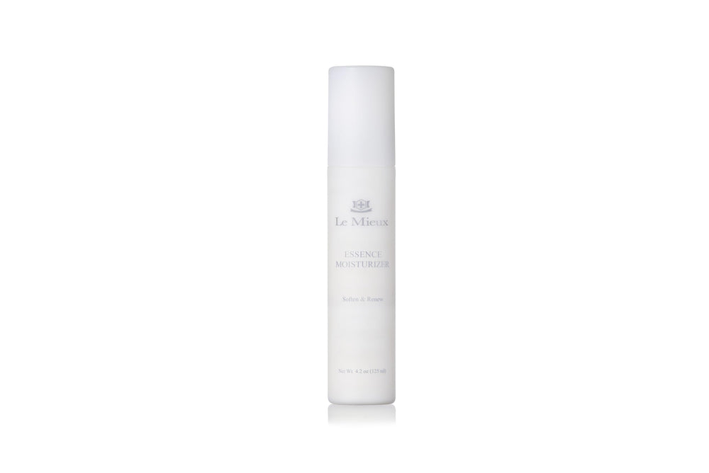 Le Mieux Essence moisturizer bottle closeup showing peptide hydration for smoother skin