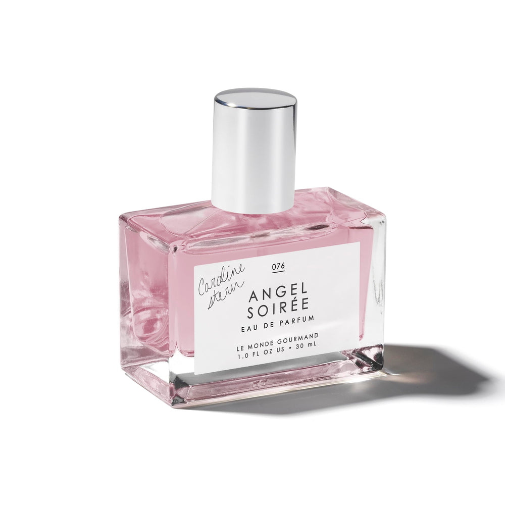 Le Monde Gourmand Angel Soirée bottle front view, elegant evening-ready design.