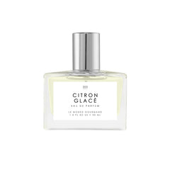 Le Monde Gourmand Citron Glacé bottle front shows a refreshing citrus fragrance for daily wear.