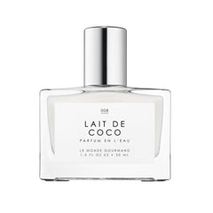 Le Monde Gourmand Lait de Coco spray bottle highlights creamy coconut scent for daily wear.