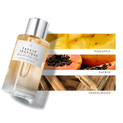 Le Monde Gourmand Papaye Tropique mist lightly scents hair for a refreshing boost.