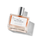 Le Monde Gourmand Pêche Délicieuse bottle front shows peachy aroma for daytime allure