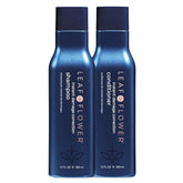 Leaf & Flower shampoo bottle in blue packaging highlighting gentle scalp cleansing and plant-based care