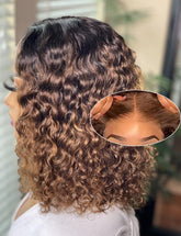 Lealife 12-inch highlight blonde wig front view with natural hairline for quick wear.