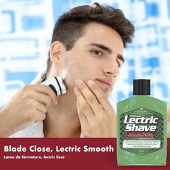 Lectric Shave Pre-Shave Original bottle side view highlights compact design.