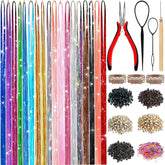 LEDIZE Hair Tinsel Kit contents include tools for quick, colorful styling.