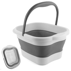 Leemeimei collapsible foot soak tub folded for easy storage and portability