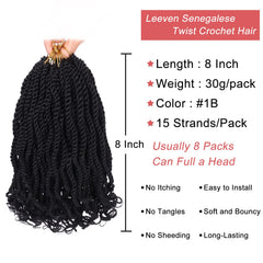 Leeven pre looped short crochet braids eight inch for easy installation