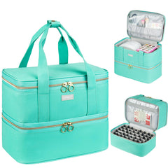 LEFOR·Z nail polish organizer front view: sturdy travel-ready storage for beauty supplies.
